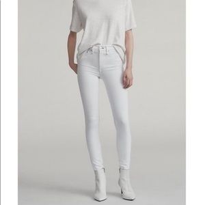 Rag & Bone white “high rise skinny” pant.